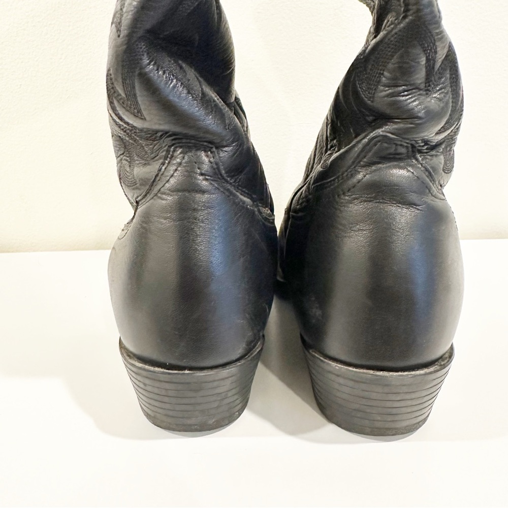 Ariat Men's Heritage R Toe Black Deertan Leather Western Cowboy Boots 9.5 EE - Picture 6 of 11